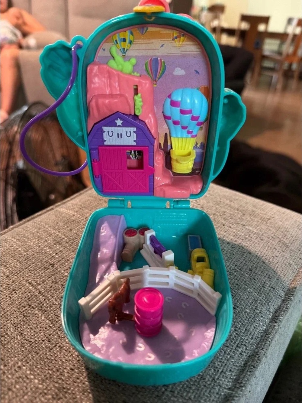 Blue Teal Playset Compact Case with Purple Interior - Kids Toys